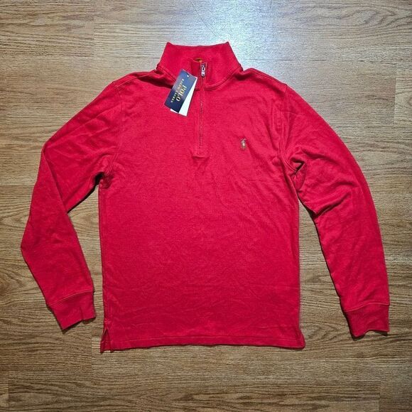 Polo Ralph Lauren Pony Logo Lightweight Jacket Quarter Zip XL Red Embroidered LE - Picture 4 of 10